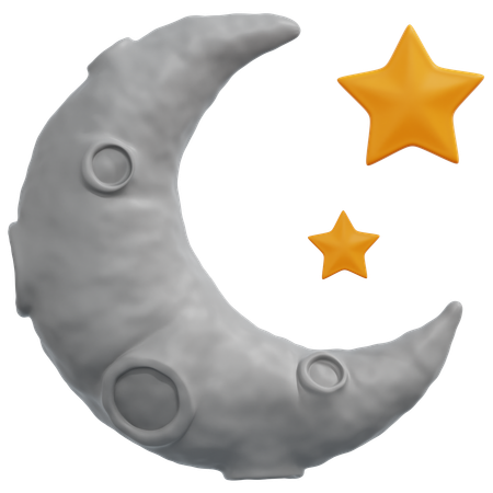 Lune et étoiles  3D Icon