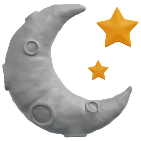 Lune et étoiles  3D Icon