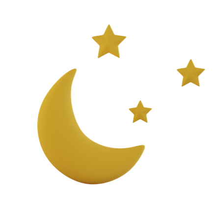 Lune et étoiles  3D Icon