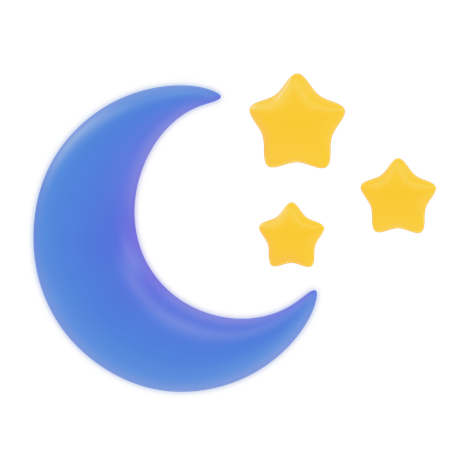 Lune et étoiles  3D Icon