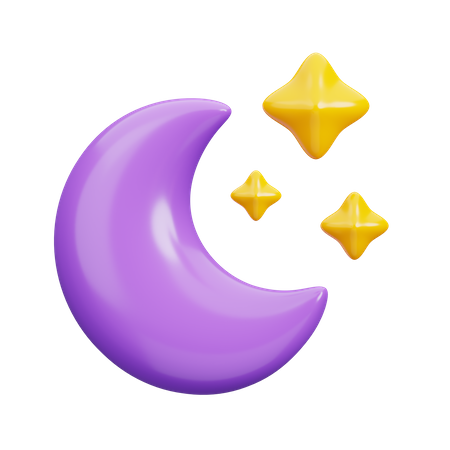 Lune et étoiles  3D Icon