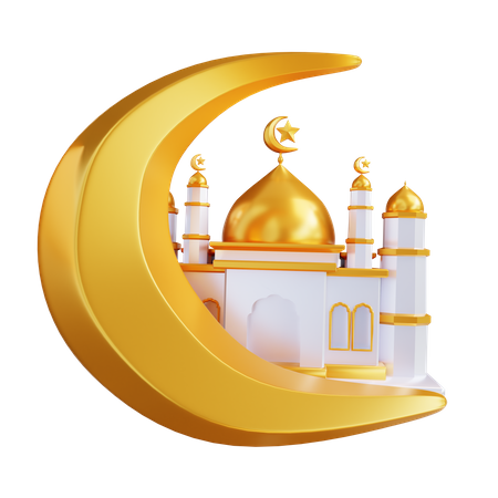 Lune et mosquée  3D Icon