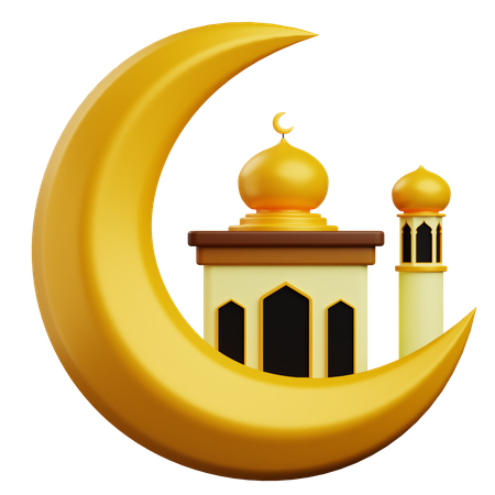 Lune et mosquée  3D Icon