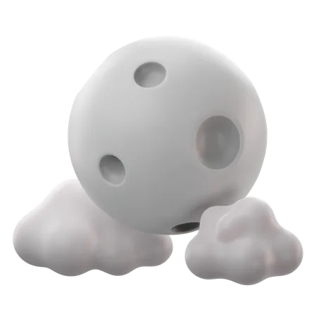 Lune et nuages  3D Icon