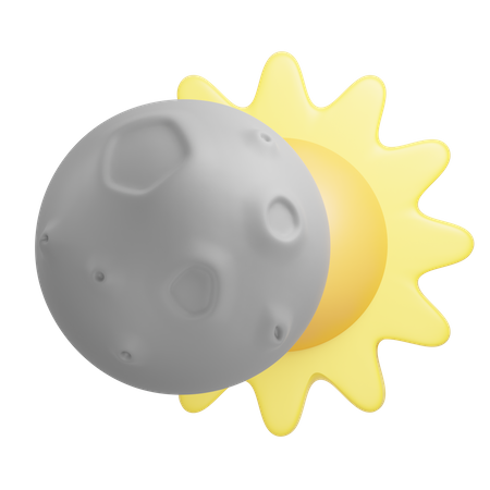 Lune et soleil  3D Icon