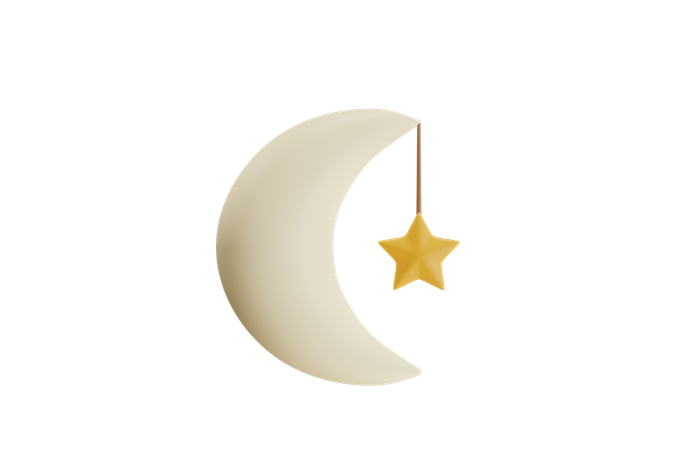 Étoile de lune  3D Icon