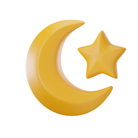 Étoile de lune  3D Icon