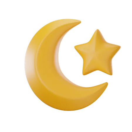 Étoile de lune  3D Icon