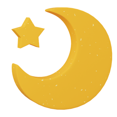 Étoile de lune  3D Icon