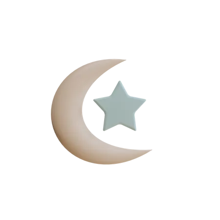 Étoile de lune  3D Icon