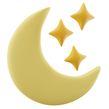 Étoile de lune  3D Icon