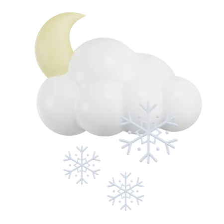 Lune nuage neige pluie  3D Icon