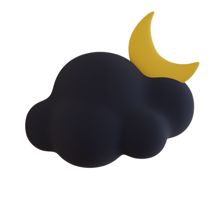 Lune nuage sombre  3D Icon