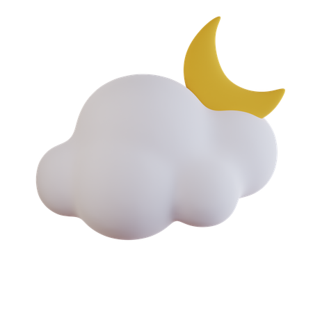 Lune nuageuse  3D Icon
