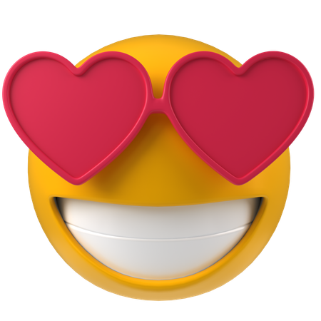 Lunettes coeur  3D Icon