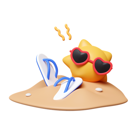 Soleil, porter des lunettes de soleil  3D Icon