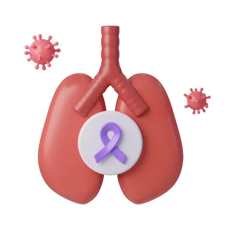 Lung Cancer Awareness  3D Icon