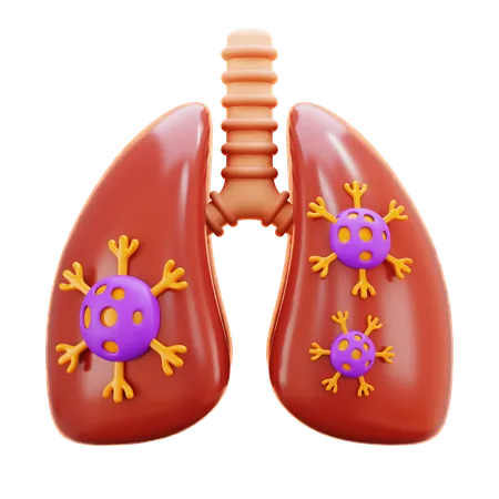 Lung Virus  3D Icon