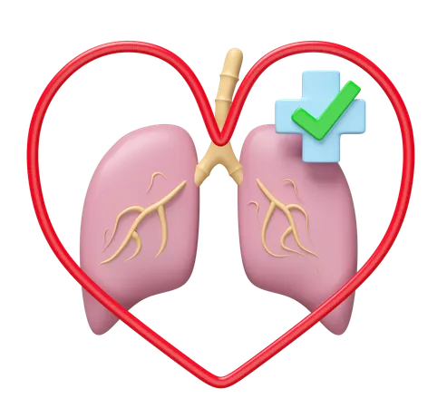 Lung With Heart  3D Icon