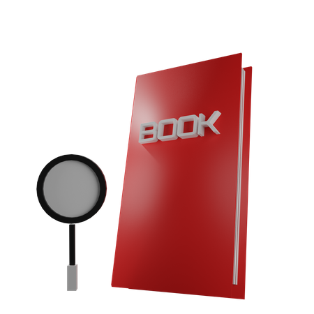 Lupa e livro  3D Icon