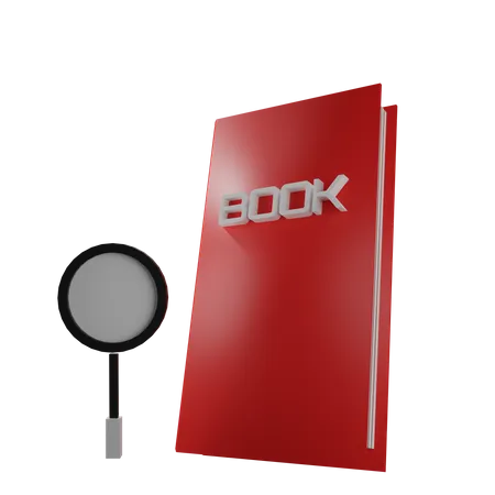 Lupa e livro  3D Icon