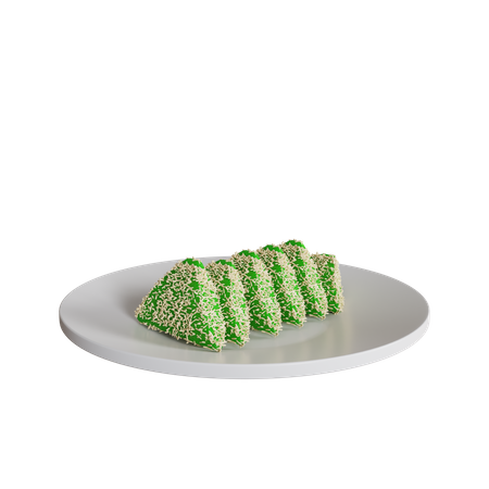 Lupis Cake On A Plate  3D Icon