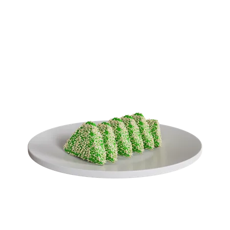 Lupis Cake On A Plate  3D Icon