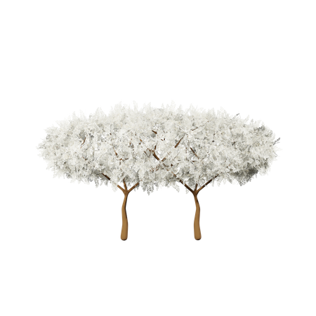 Lush White Bush  3D Icon