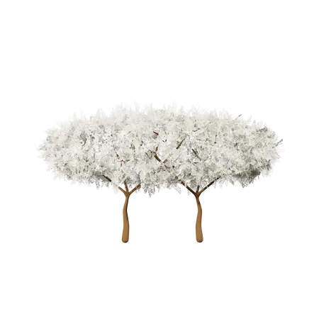 Lush White Bush  3D Icon