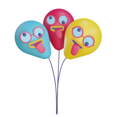 Lustiger Gesichtsballon  3D Illustration