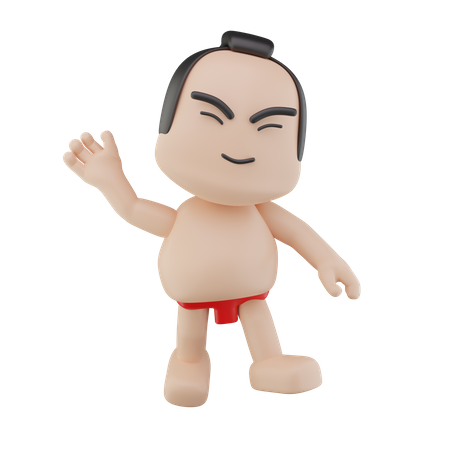 Lutador de sumô japonês  3D Illustration