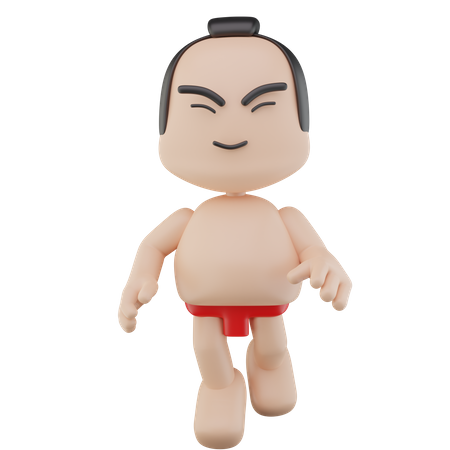 Lutteur de sumo japonais  3D Illustration