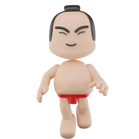 Lutteur de sumo japonais  3D Illustration