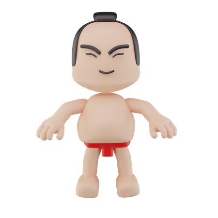 Lutteur de sumo japonais  3D Illustration