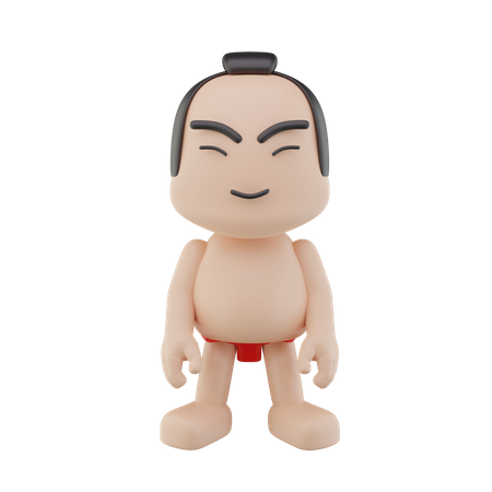 Lutteur de sumo japonais  3D Illustration