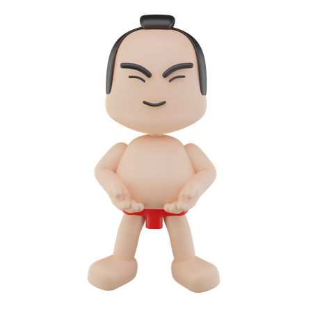 Lutteur de sumo japonais  3D Illustration