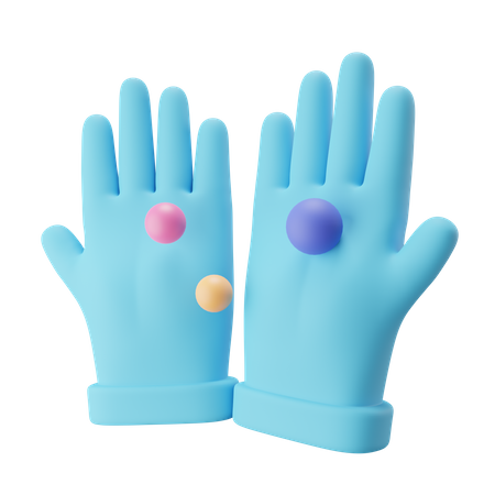 Luvas de borracha  3D Icon
