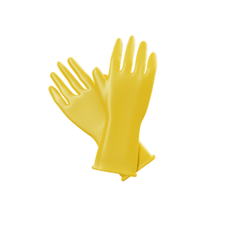 Luvas de borracha  3D Icon