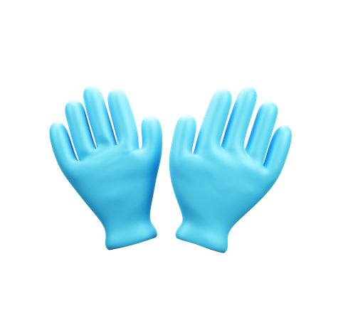 Luvas de borracha  3D Icon