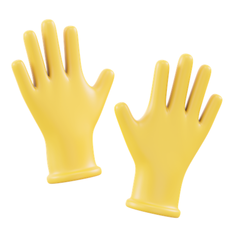 Luvas de borracha  3D Icon