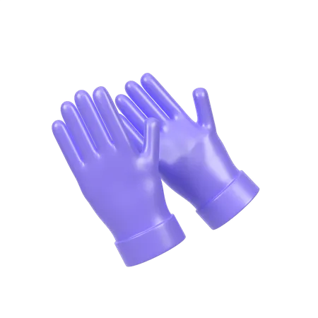 Luvas de borracha  3D Icon