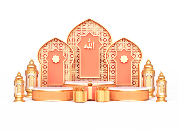 Podium de luxe pour le Ramadan  3D Illustration