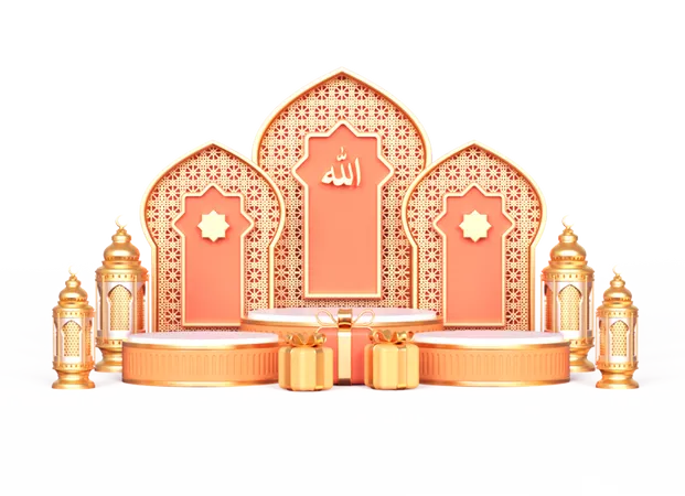 Podium de luxe pour le Ramadan  3D Illustration