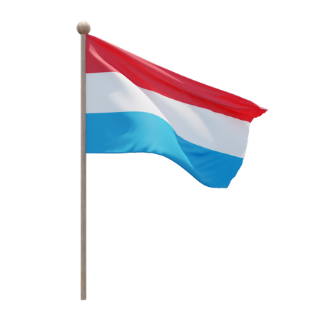 Luxembourg Flagpole  3D Flag