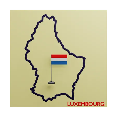 Luxembourg Map  3D Icon