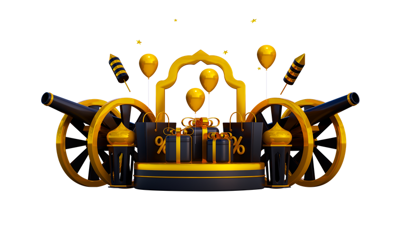 Luxury Ramadan Podium  3D Illustration