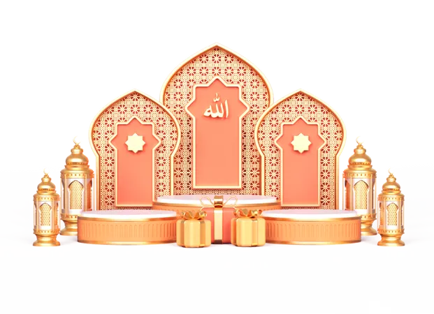 Luxury Ramadan Podium  3D Illustration