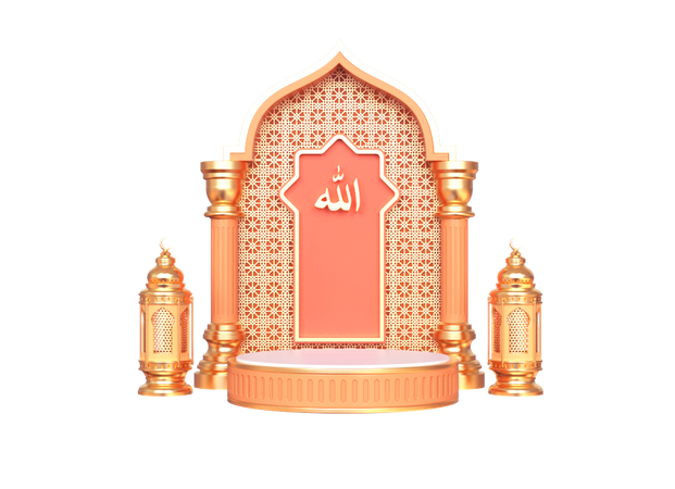 Luxury Ramadan Podium 3D Illustration