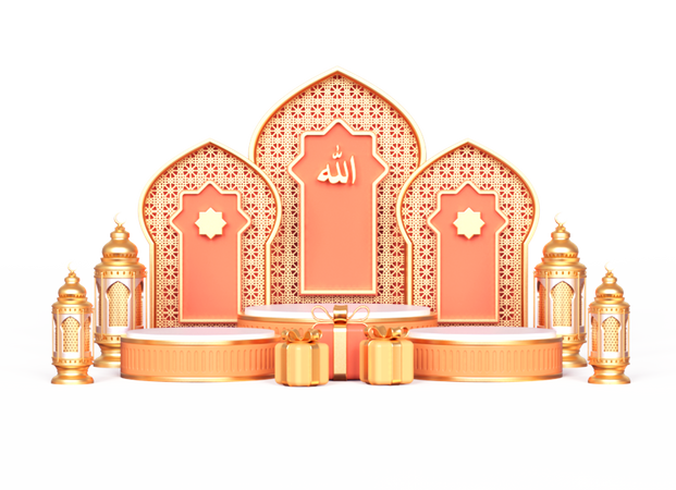 Luxuriöses Ramadan-Podium  3D Illustration