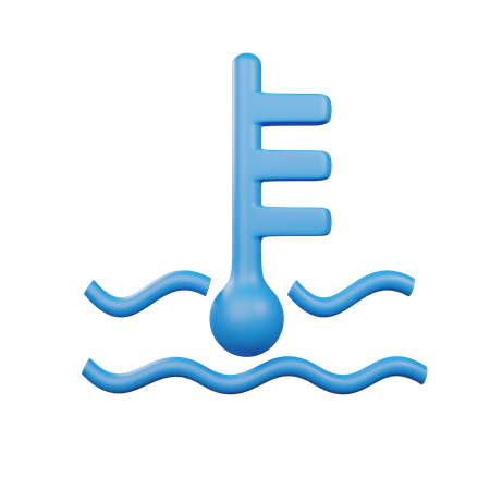 Luz de advertencia de temperatura fría del motor.  3D Icon